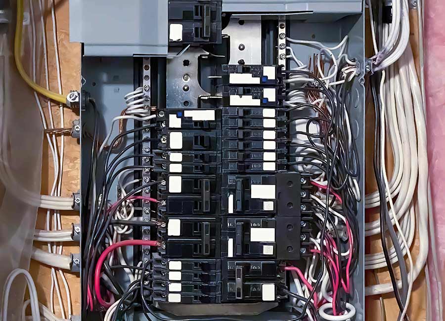 Electrical panel with multiple breakers